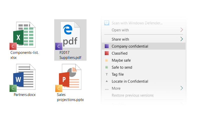 Mark confidential files in Windows