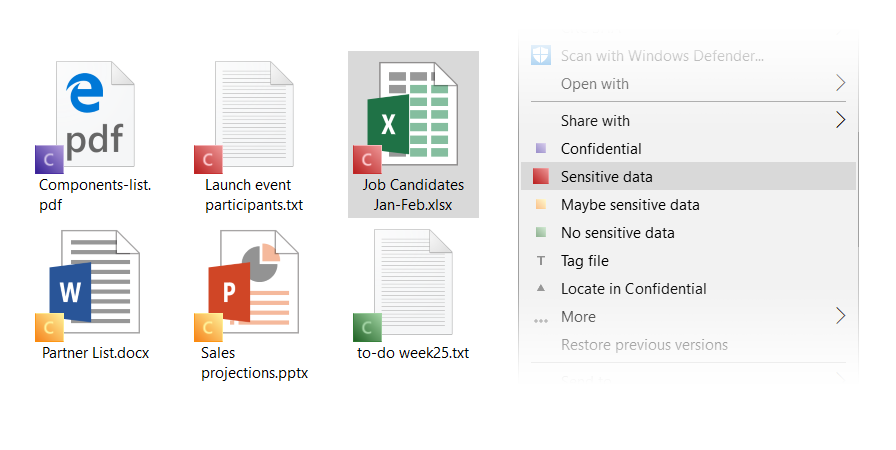 Find and tag sensitive files in Windows